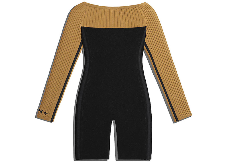 adidas adidas Ivy Park Long Sleeve Corset Playsuit Black/Mesa outlook