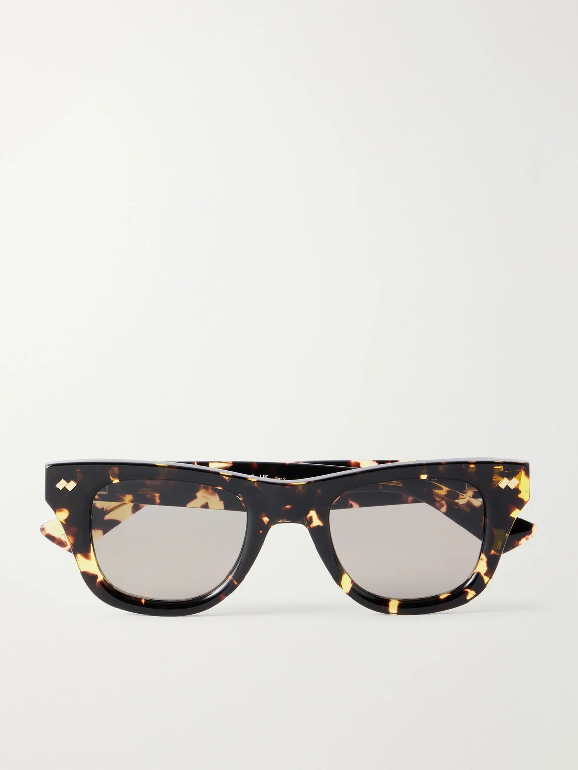 Bold Ribbon Stud D-Frame Recycled Tortoiseshell Acetate Sunglasses - 1