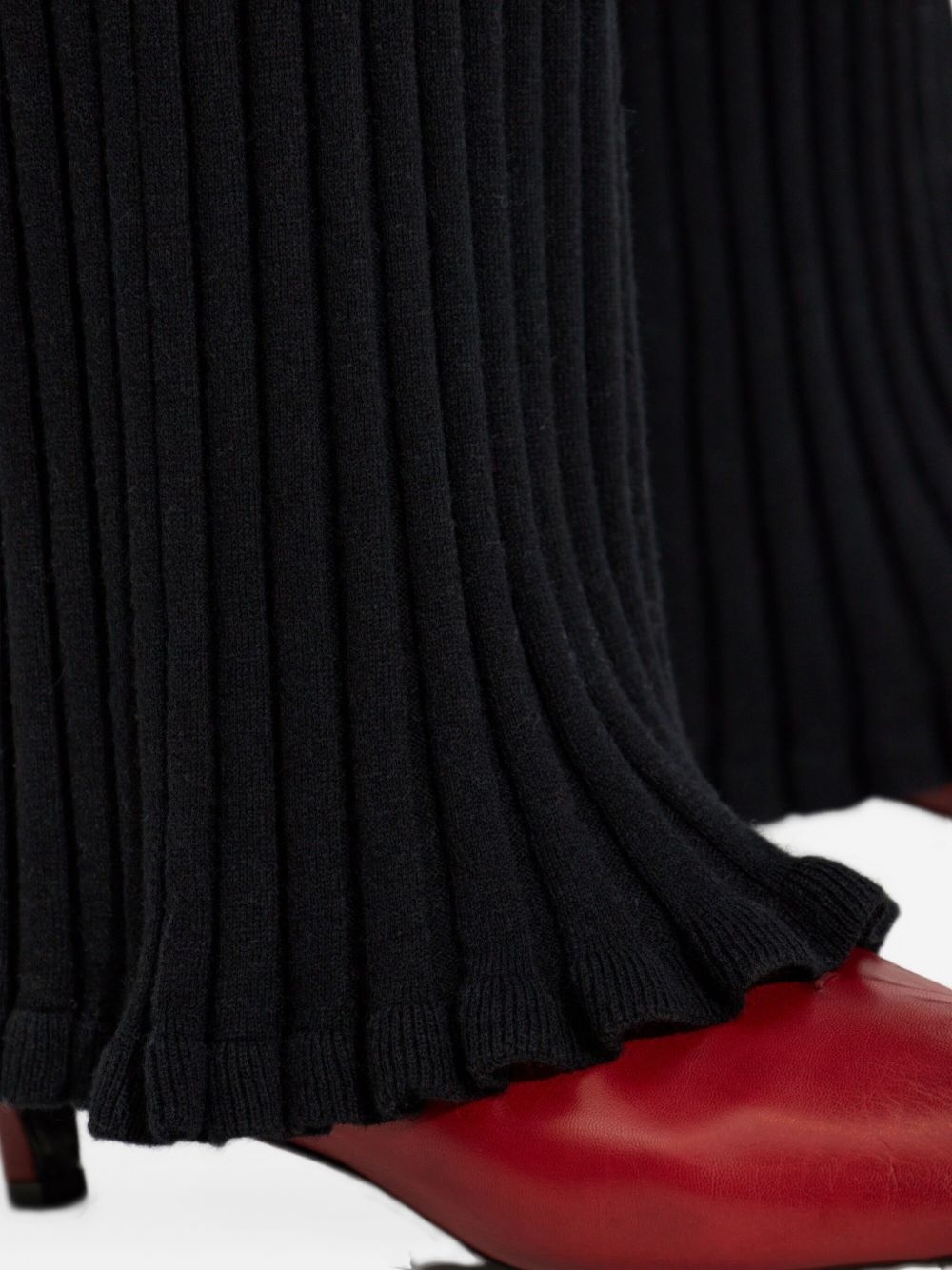 ribbed-knit flared trousers - 5