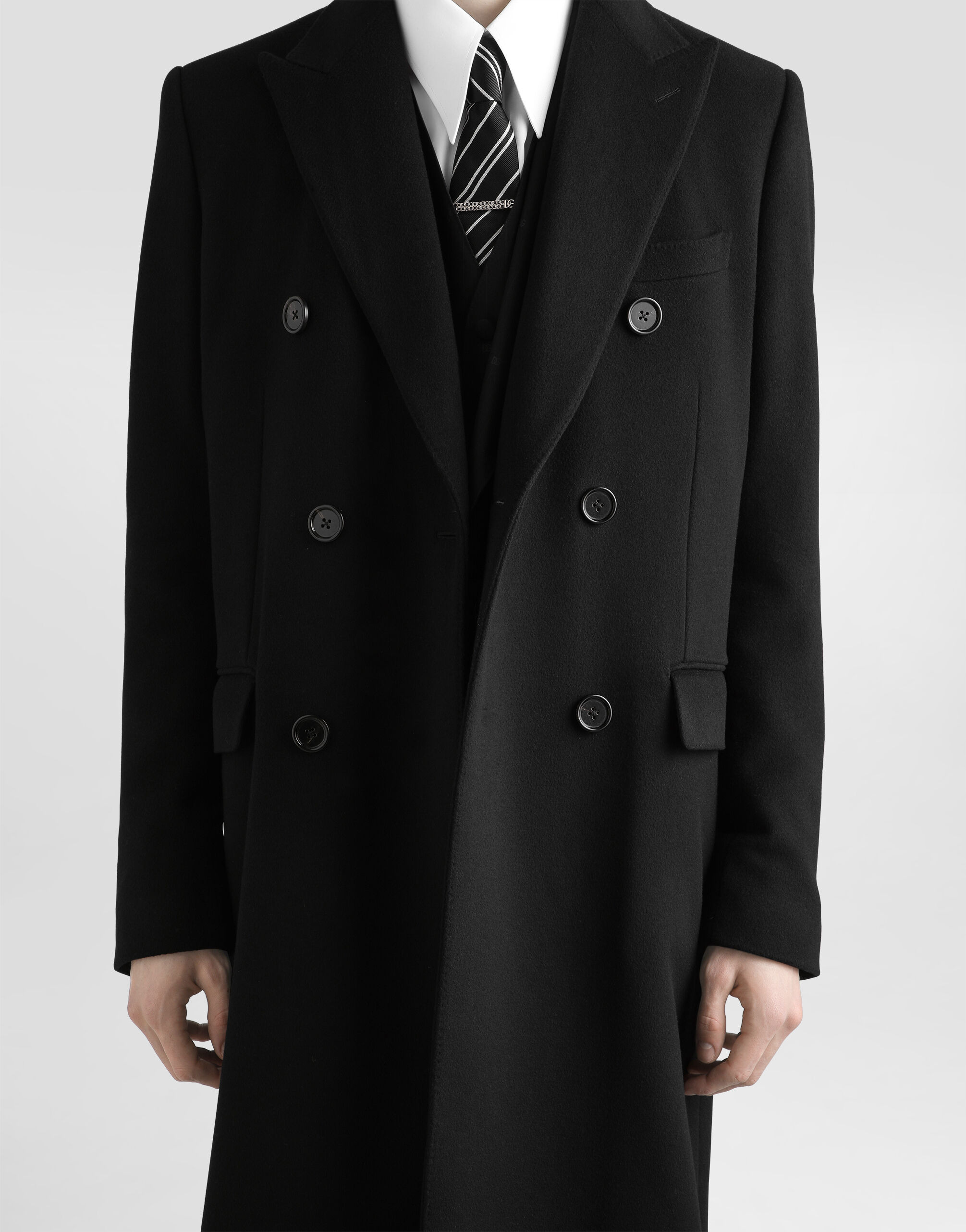Double-breasted cashmere wool coat - 4