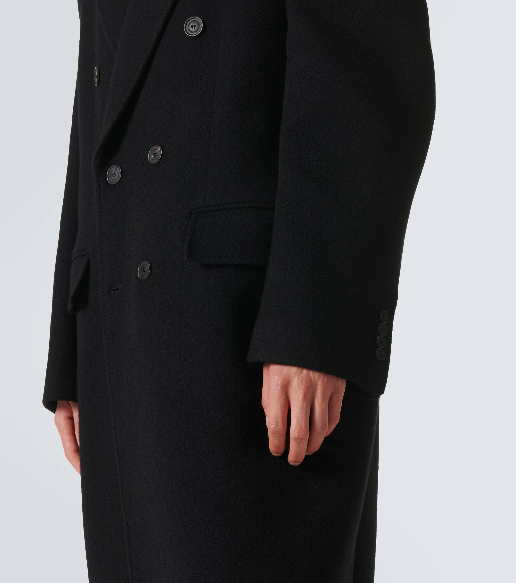 Double-breasted cashmere and wool overcoat - 6