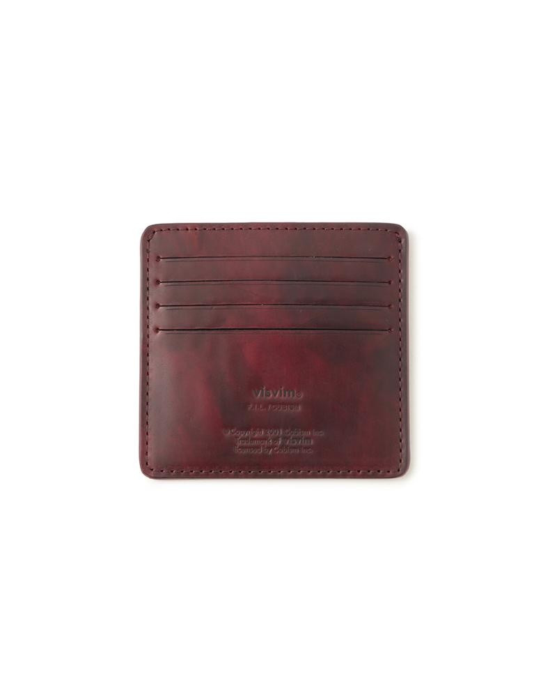 LEATHER CARD CASE (CORDOVAN) BURGUNDY 1