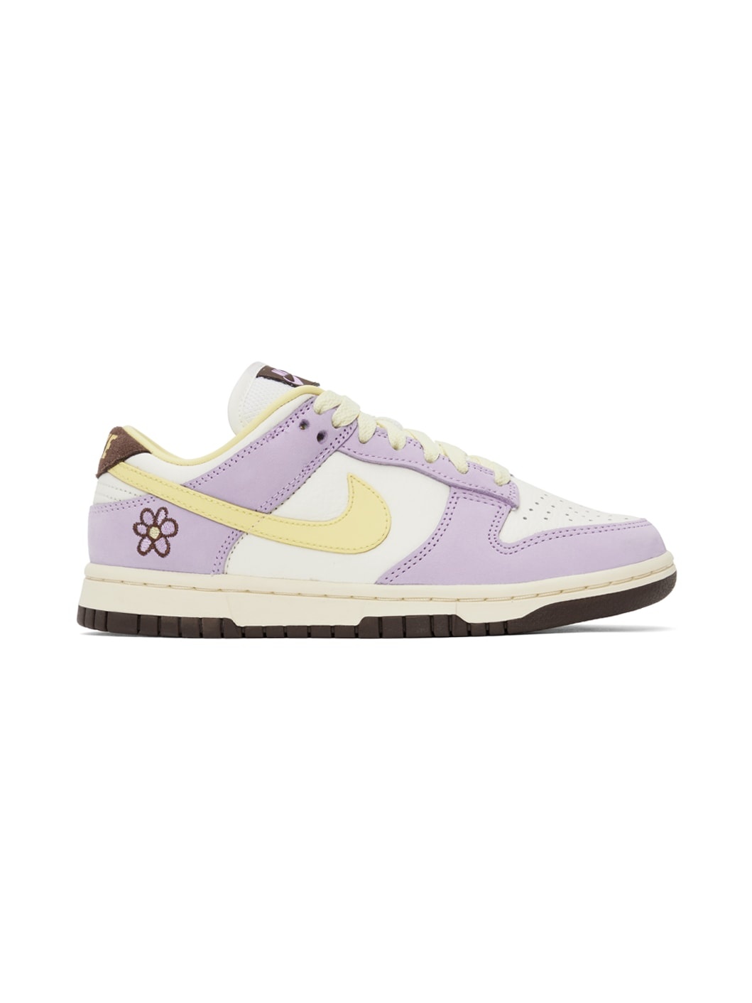 Purple & White Dunk Low Premium Sneakers - 1