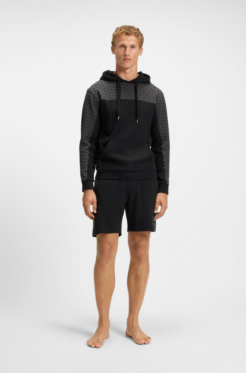 BOSS SHORTS WITH MONOGRAM-PATTERN PANELS outlook