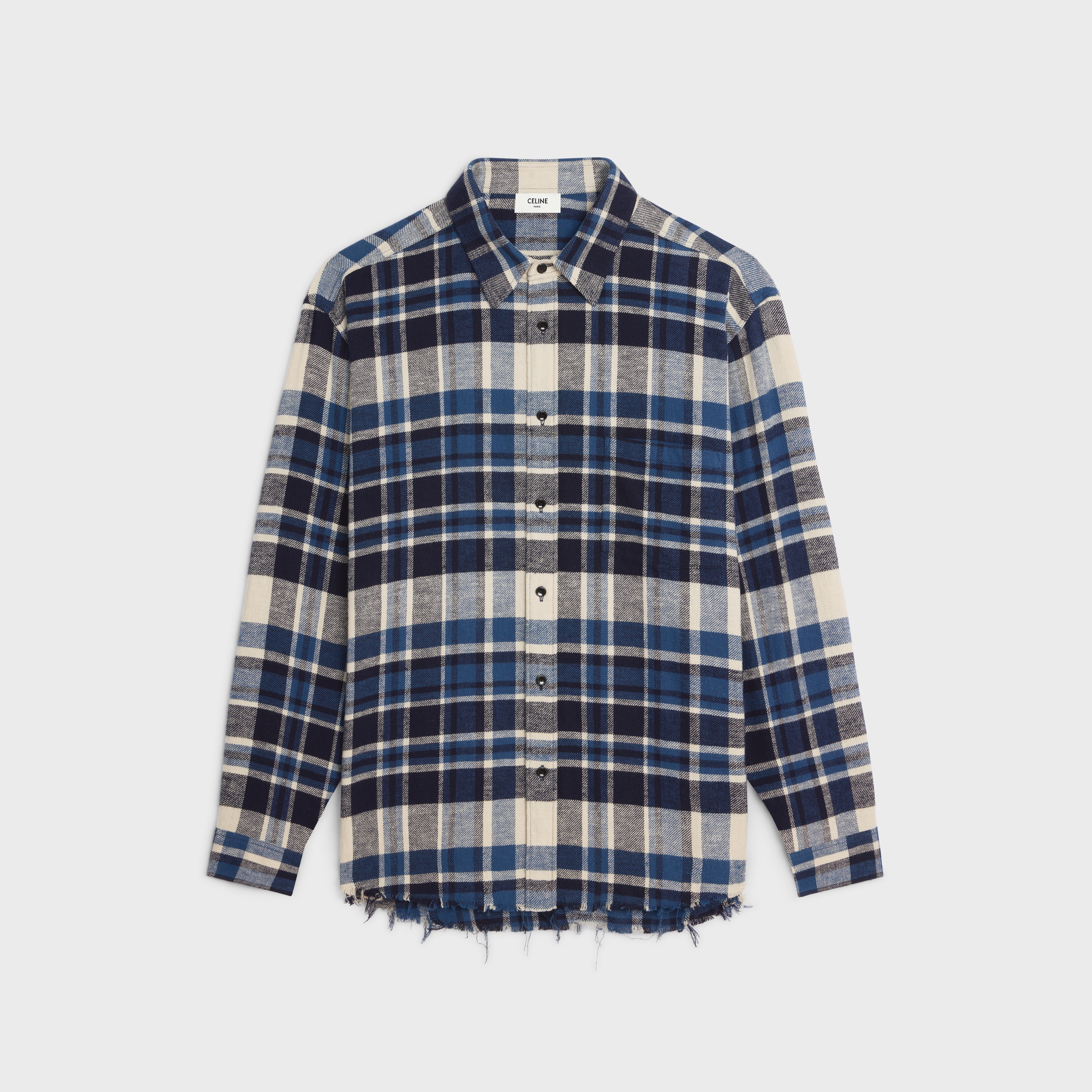 oversized shirt in checked cotton - 1