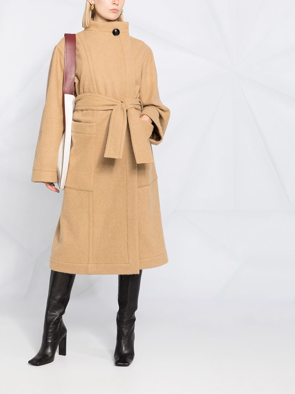 belted trench coat - 2