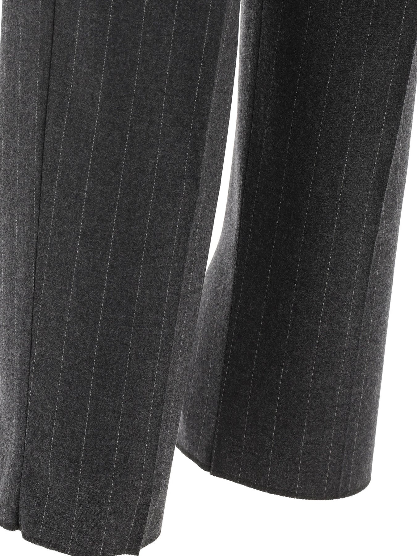 Cashmere Pinstriped Trousers Grey - 4