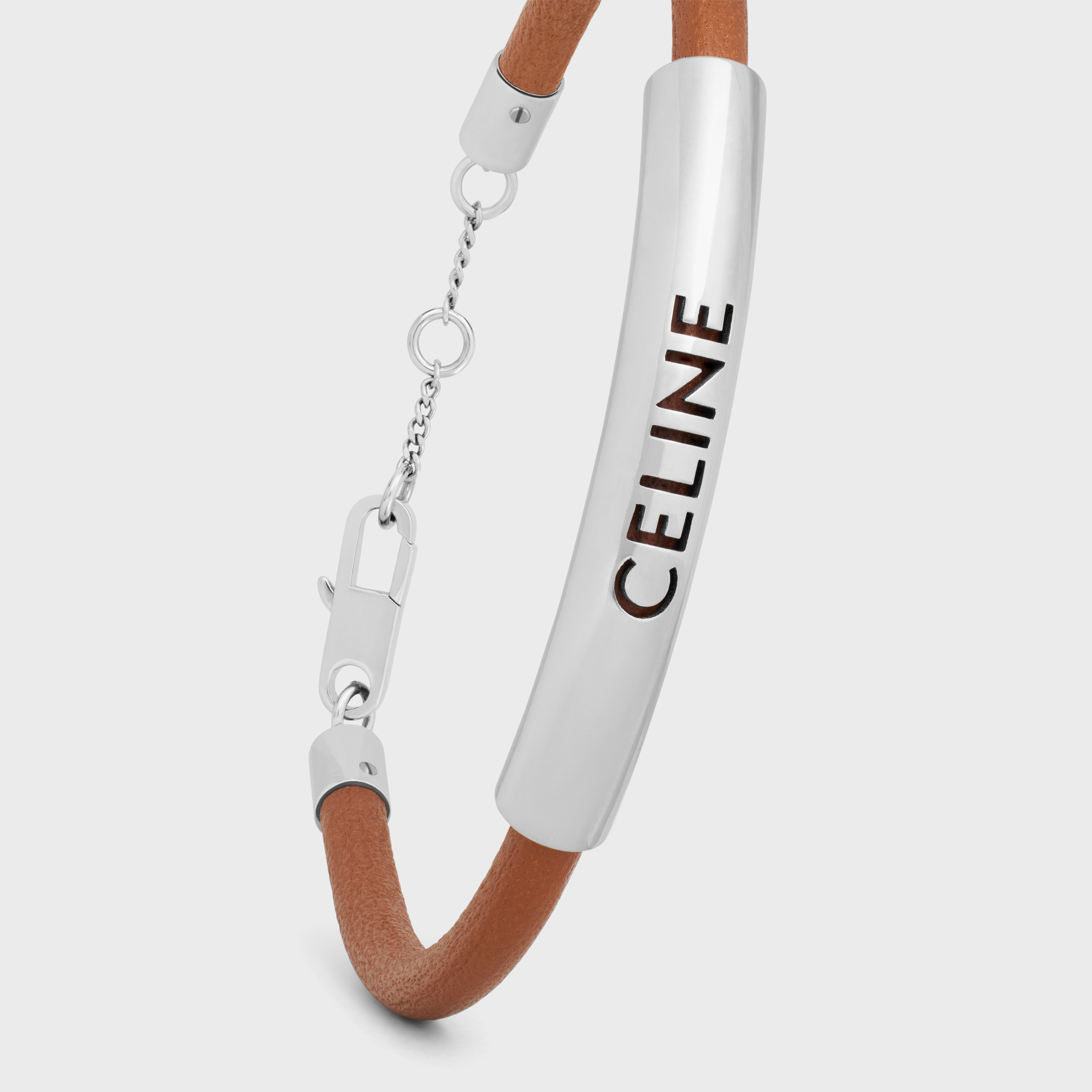 Plein Soleil Bracelet in Calfskin and Brass with Rhodium Finish - 2