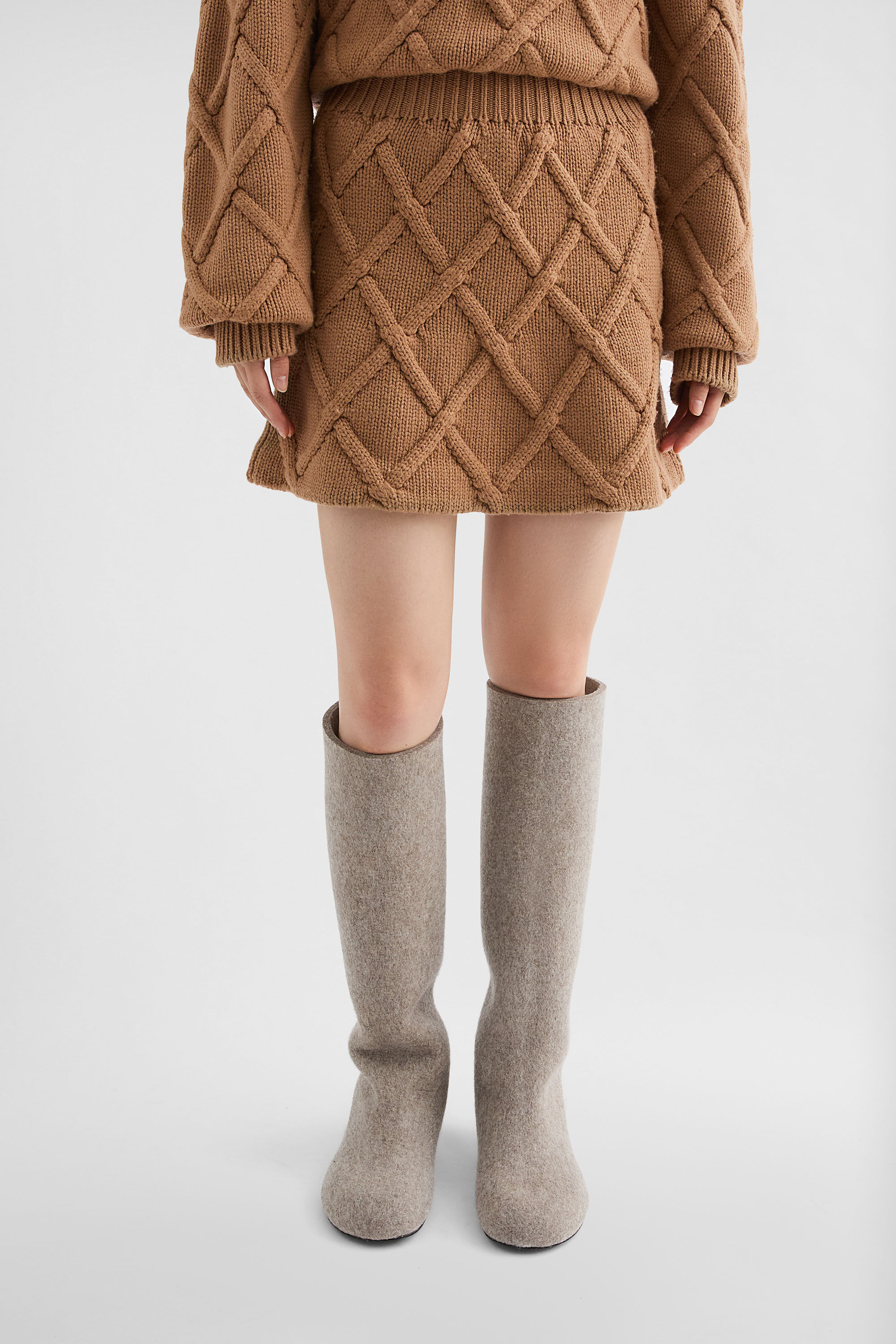 Wool Knit Mini Skirt - 2