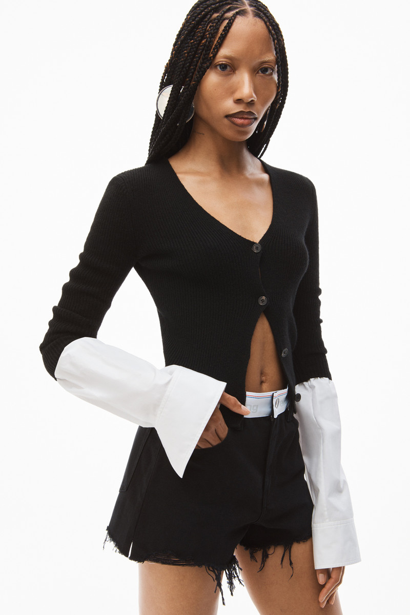 RIBBED CARDIGAN IN CLASSIC YAK 3