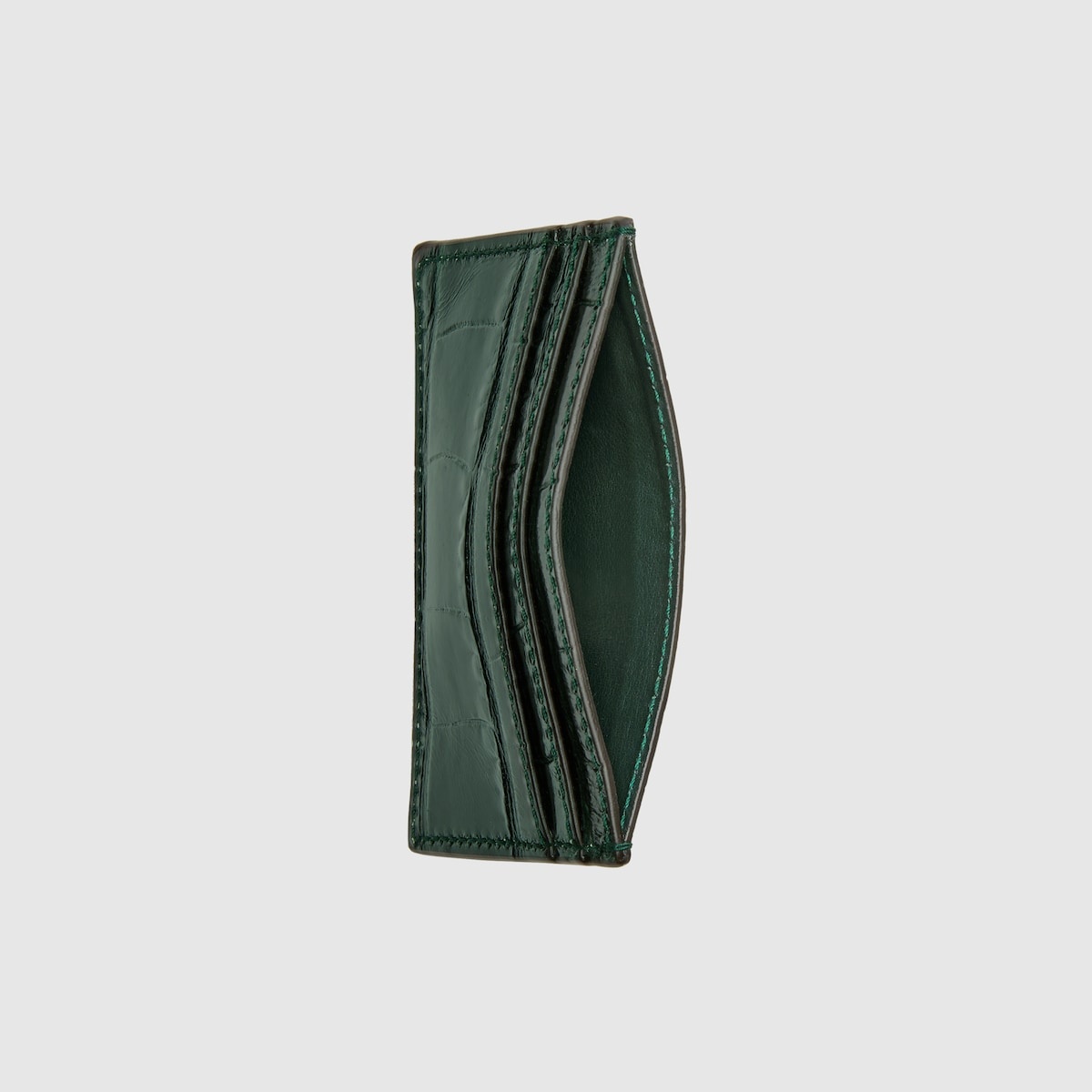 Crocodile card case with Double G - 2