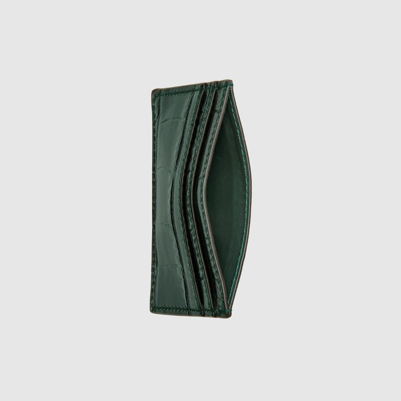 GUCCI Crocodile card case with Double G outlook