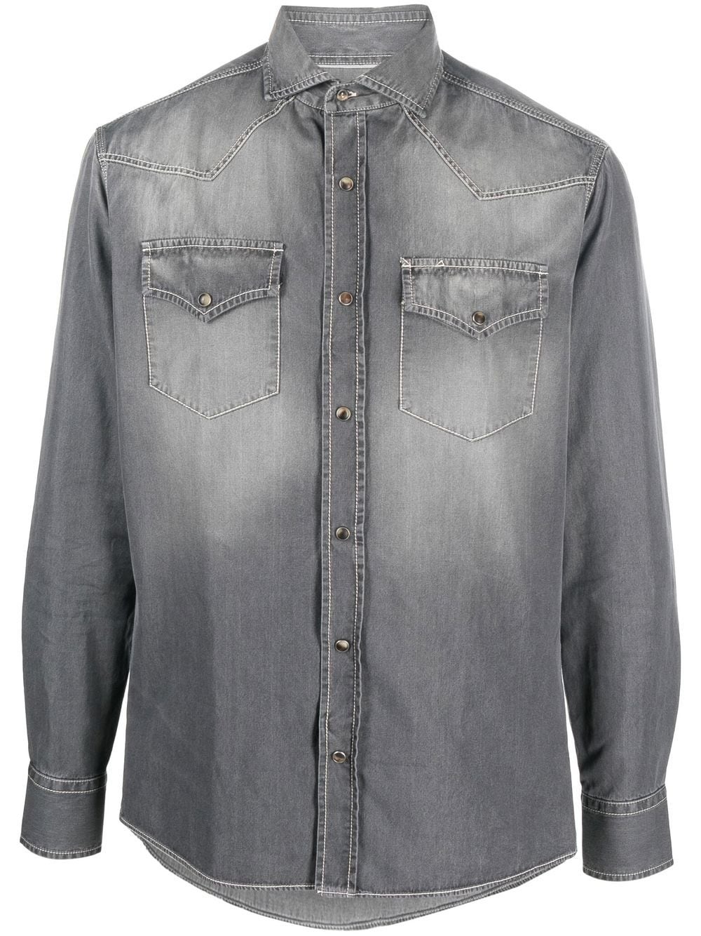 bleached cotton-denim shirt - 1