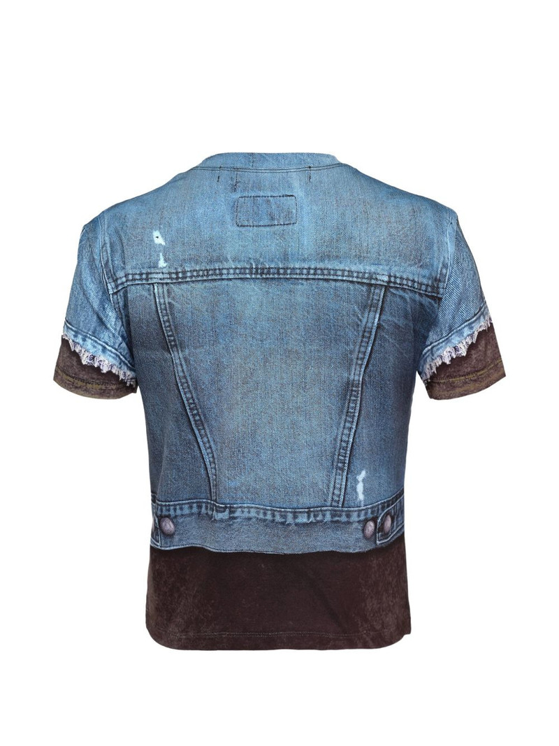 Andersson Bell denim-vest-print T-shirt outlook