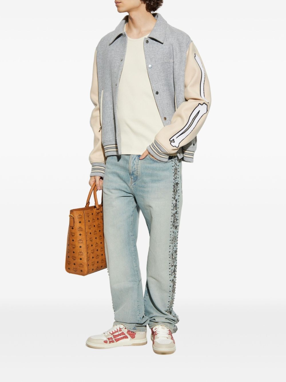 crystal-embellished jeans - 2