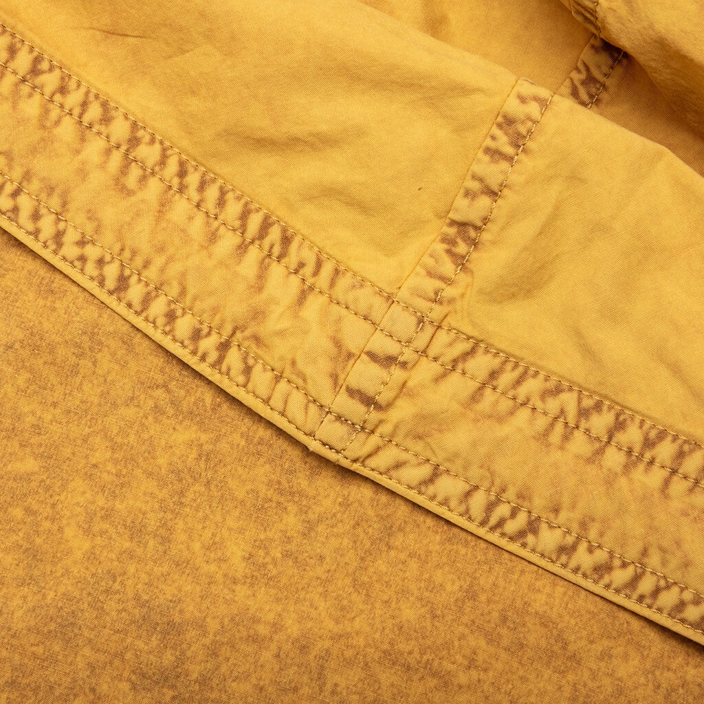 GARMENT DYED HOODED BUTTON UP SHIRT FN-MN-SHIR000861 - YELLOW/BROWN - 6