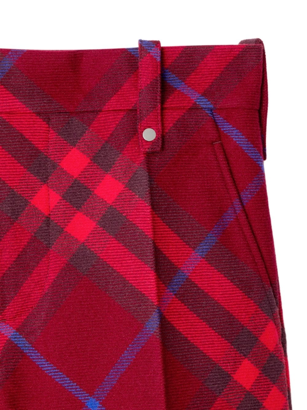 checked straight-leg wool trousers - 5