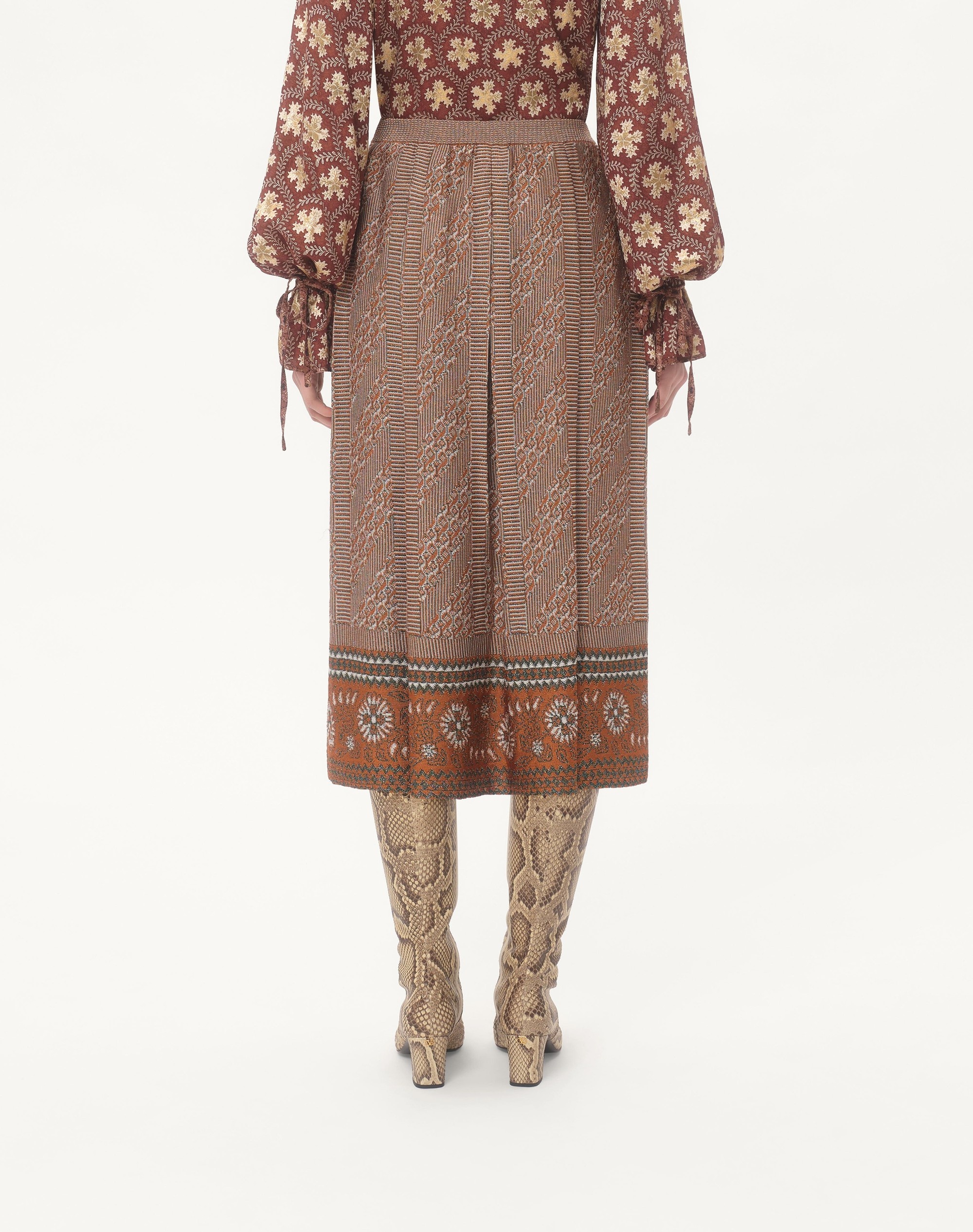 KNITTED SKIRT WITH LUREX JACQUARD PATTERN - 6