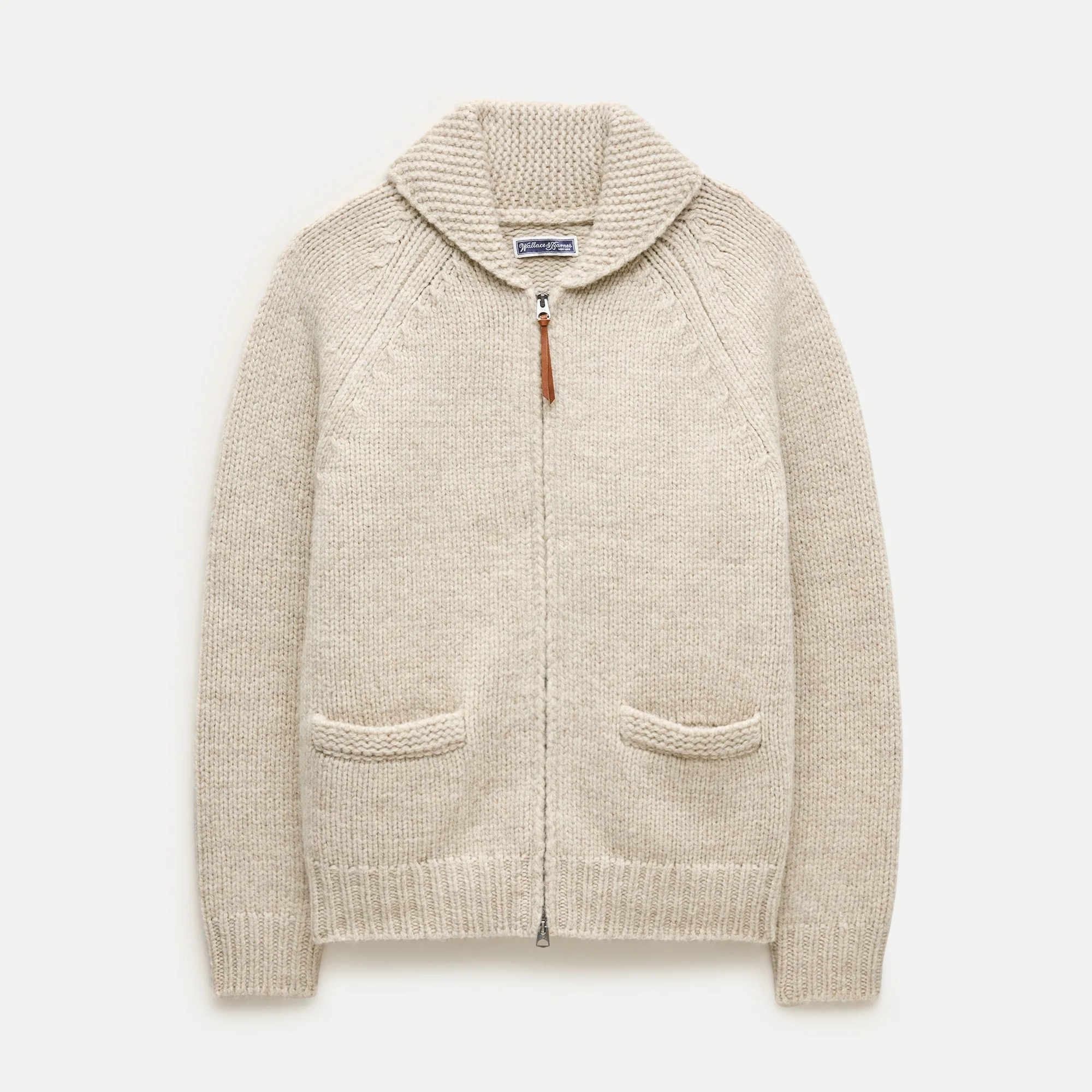 Wallace & Barnes shawl-collar full-zip loon cardigan in wool - 1