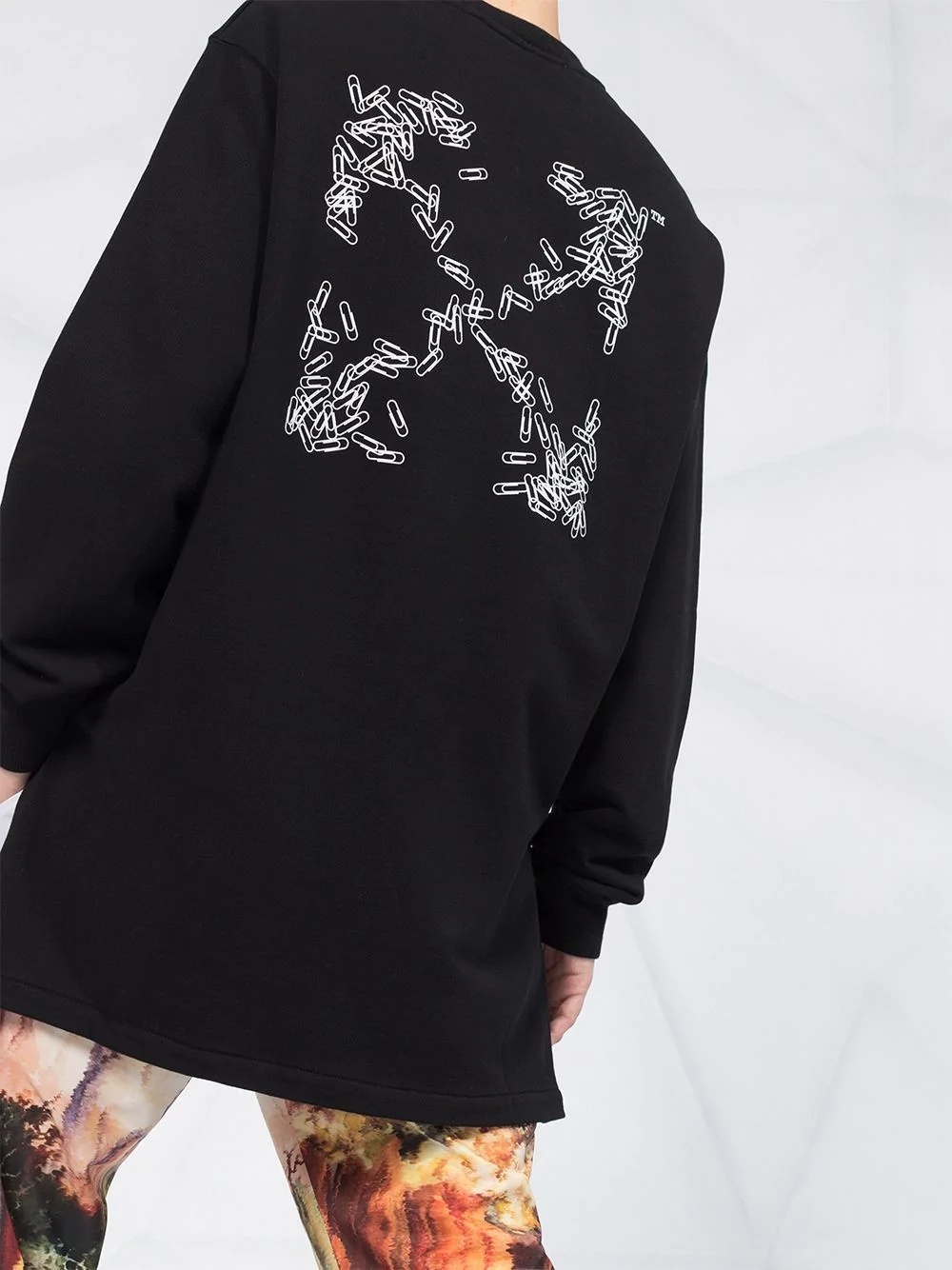 paper clip Arrows motif sweatshirt dress - 5