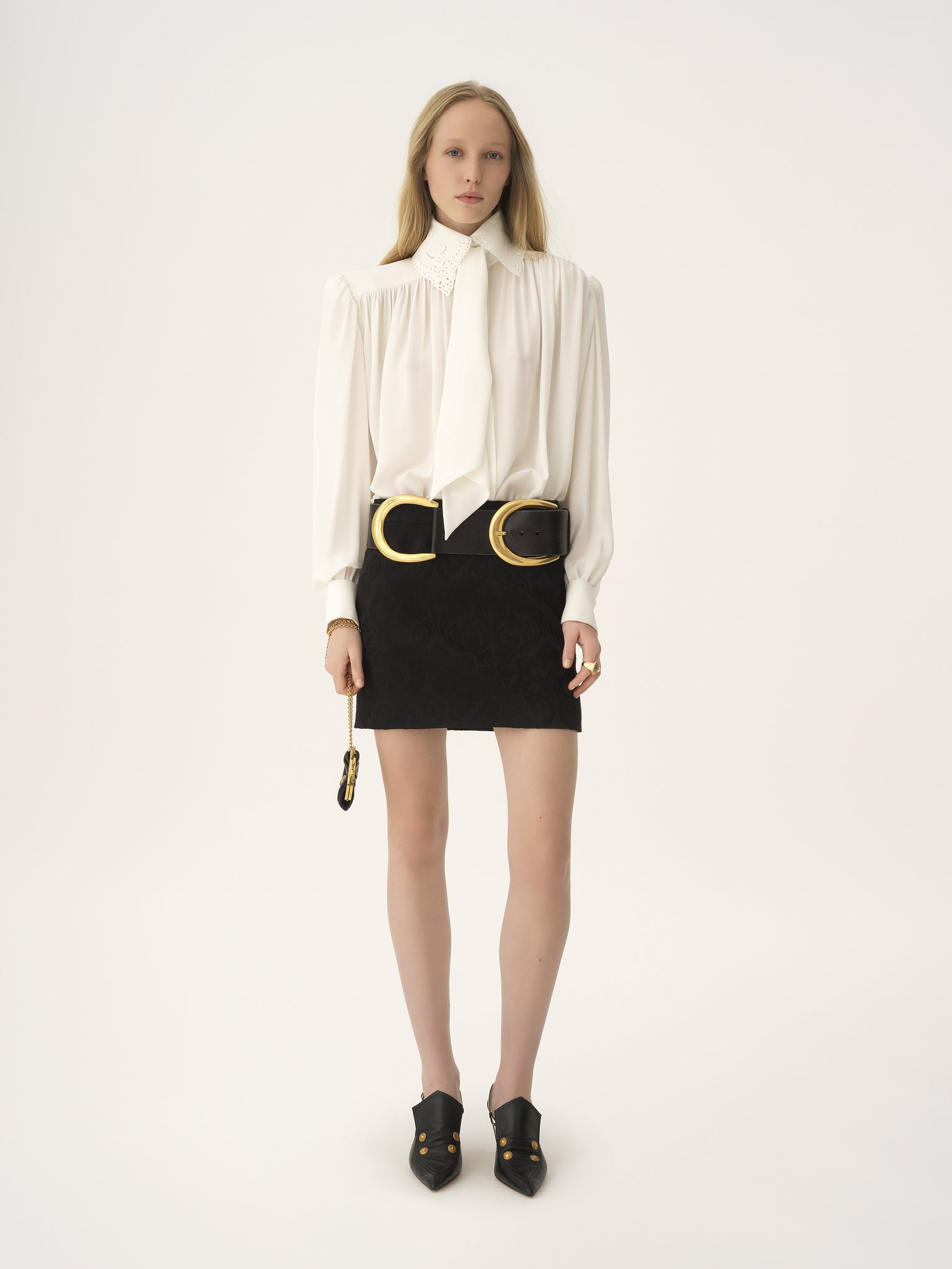 STRAIGHT MINI SKIRT IN A WOOL-MIX JACQUARD - 3
