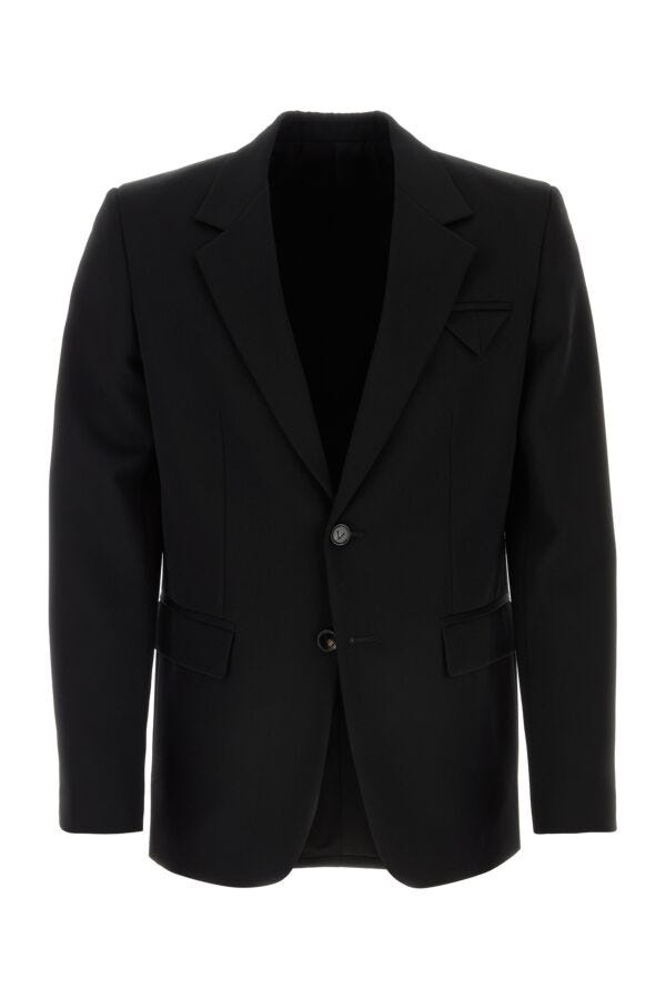 Bottega Veneta Men Black Wool Blazer - 1