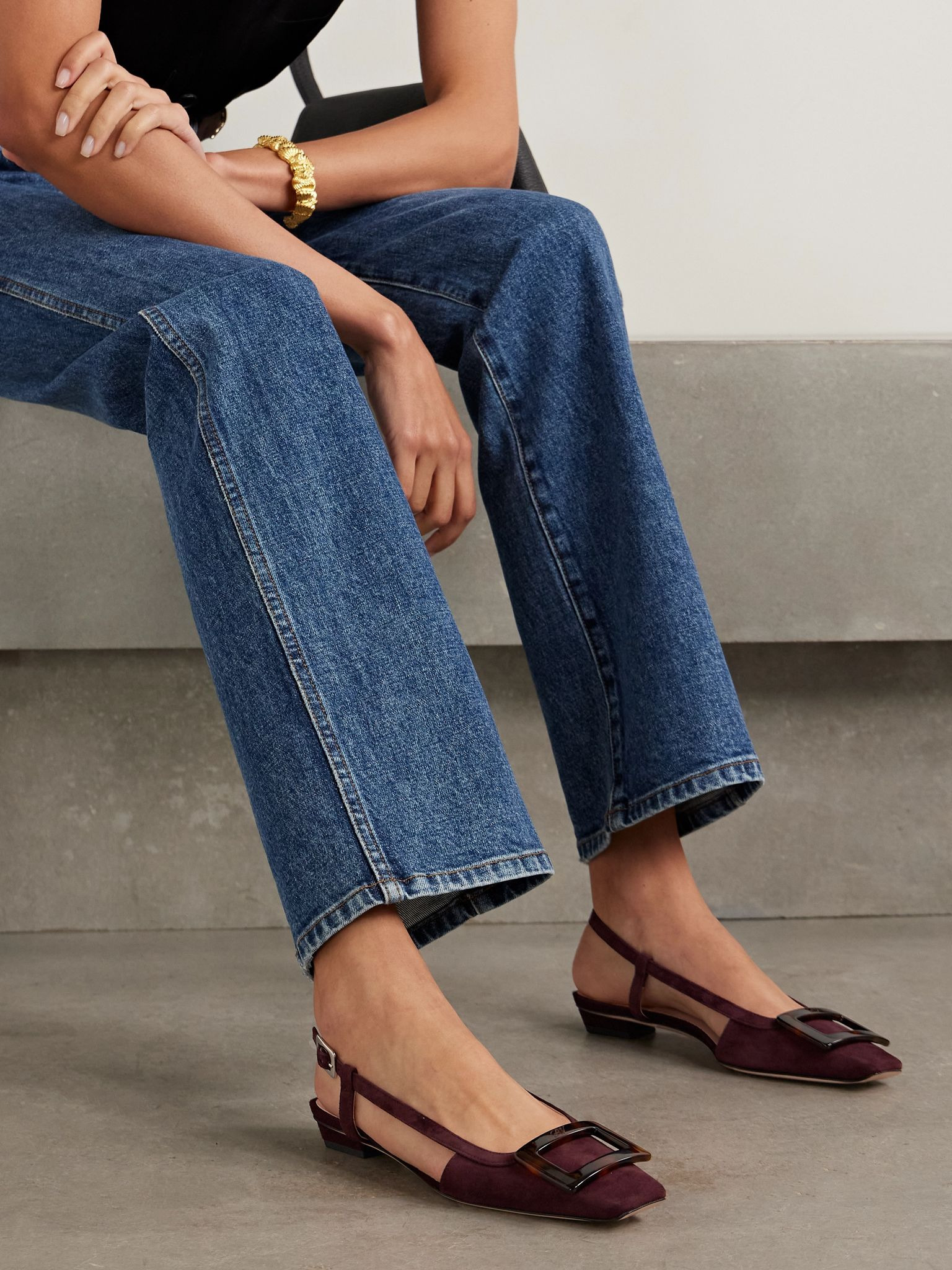 Belle Vivier 25 suede pumps Burgundy - 2