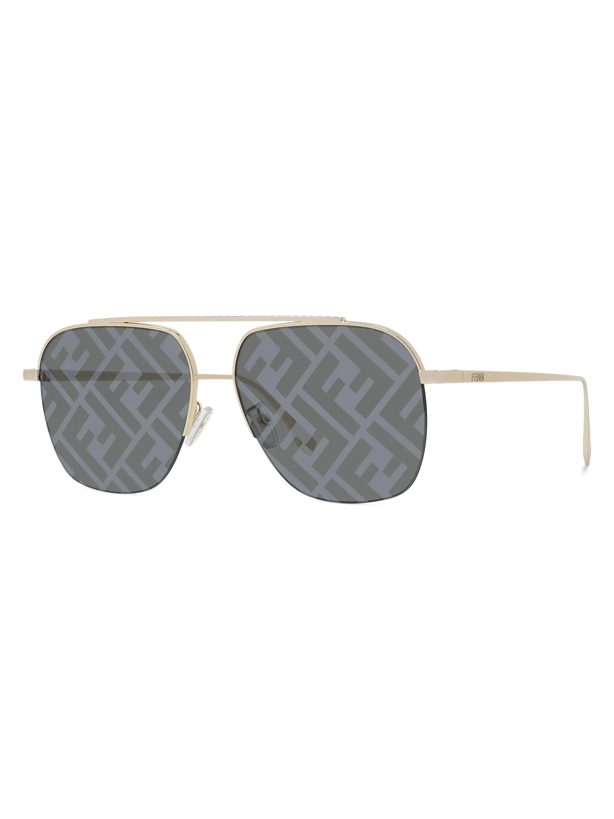 Women's Fendi Travel 57MM Geometric Sunglasses - Gold - 1