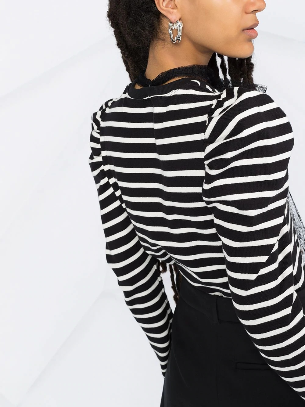 point d'esprit detailing striped jumper - 3