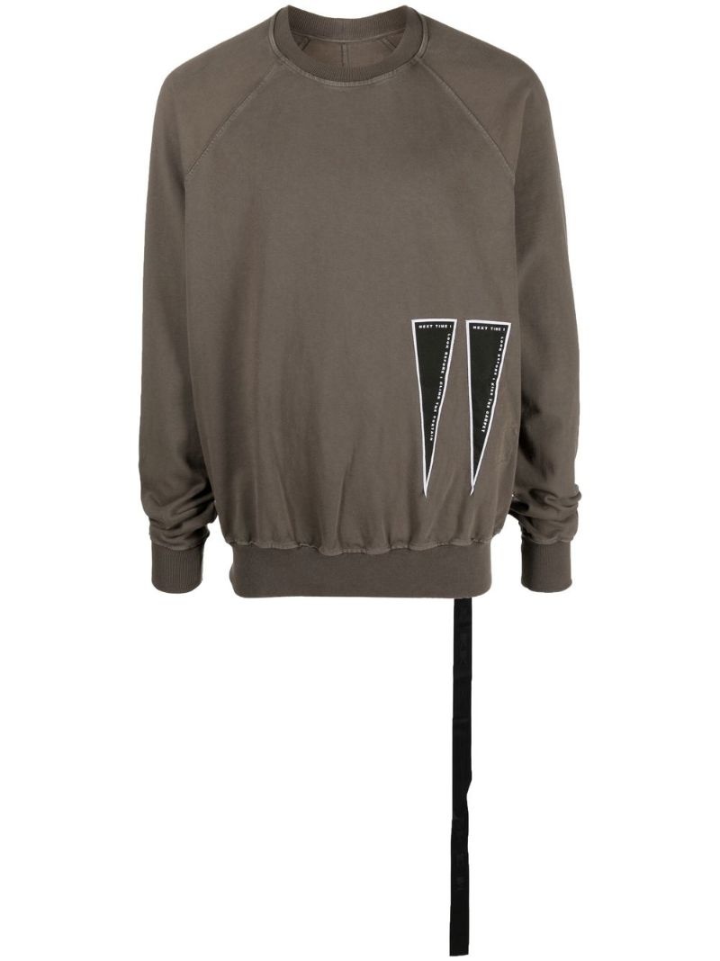 triangle-patch crew-neck sweatshirt - 1