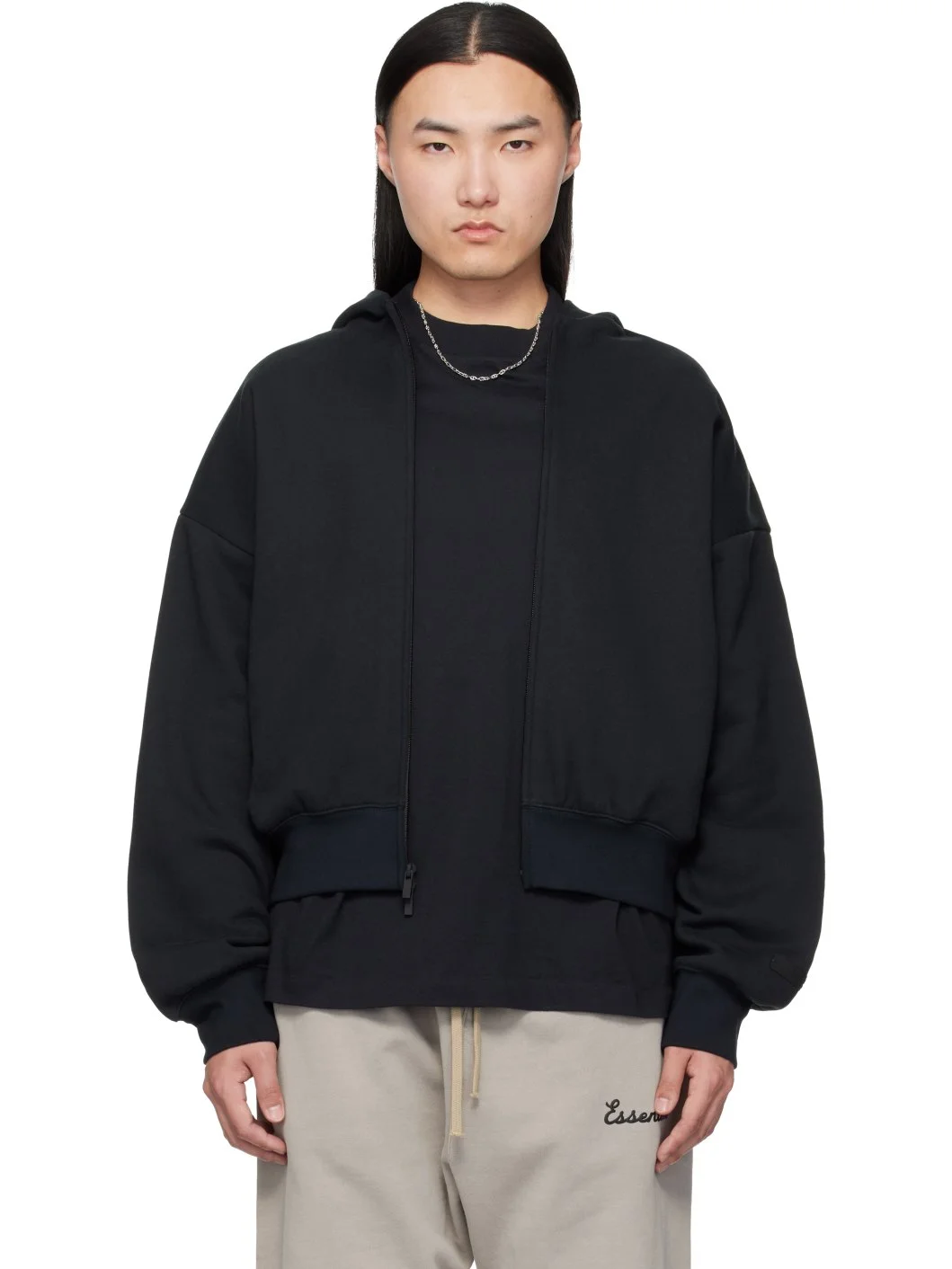 Black Classic Zip-Up Hoodie - 1