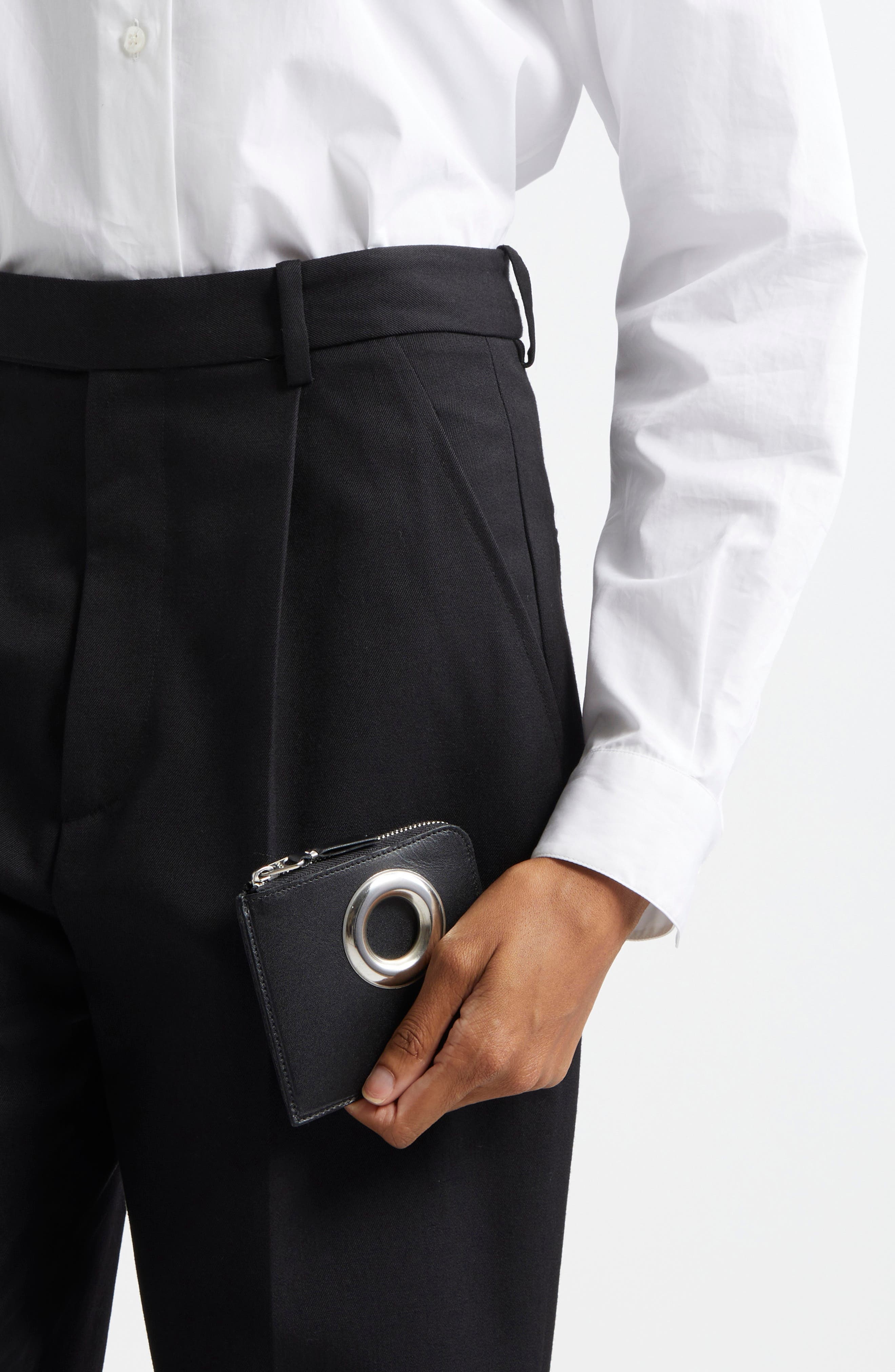 Comme des Garçons Wallets Large Eyelet Half Zip Wallet in Black at Nordstrom - 3