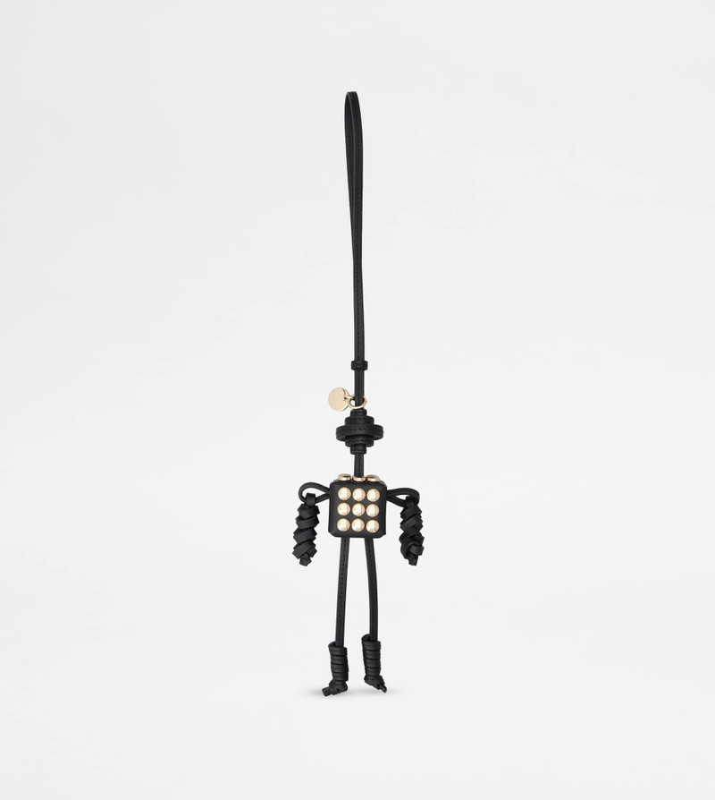 ROBOT CHARM IN LEATHER - BLACK 1