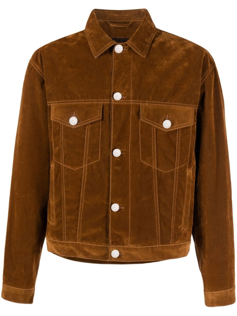 logo-embroidered cotton jacket 1