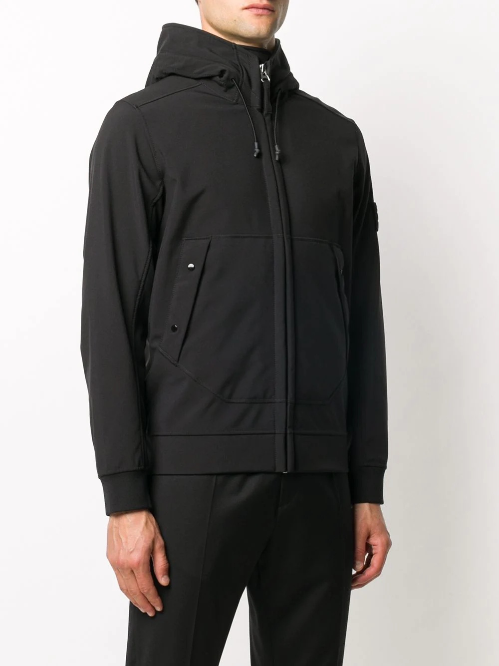 comapss badge hooded jacket - 3