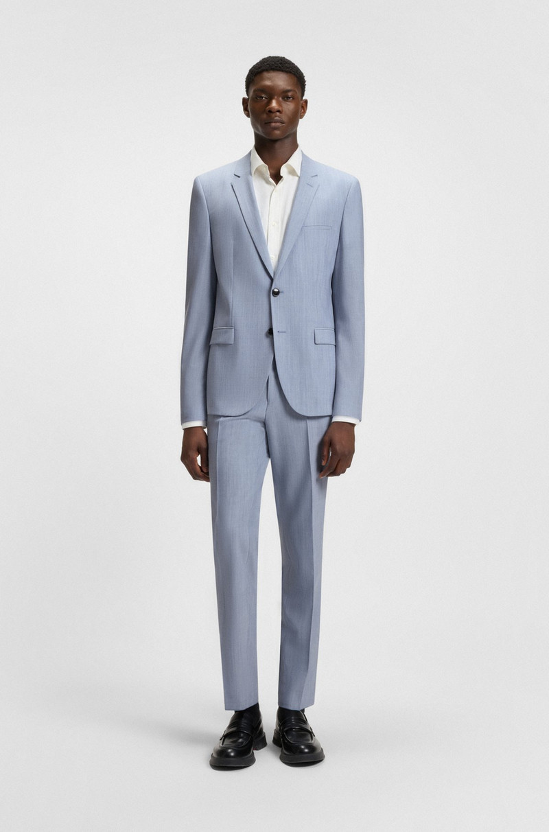 HUGO EXTRA-SLIM-FIT TROUSERS IN A MELANGE WOOL BLEND outlook