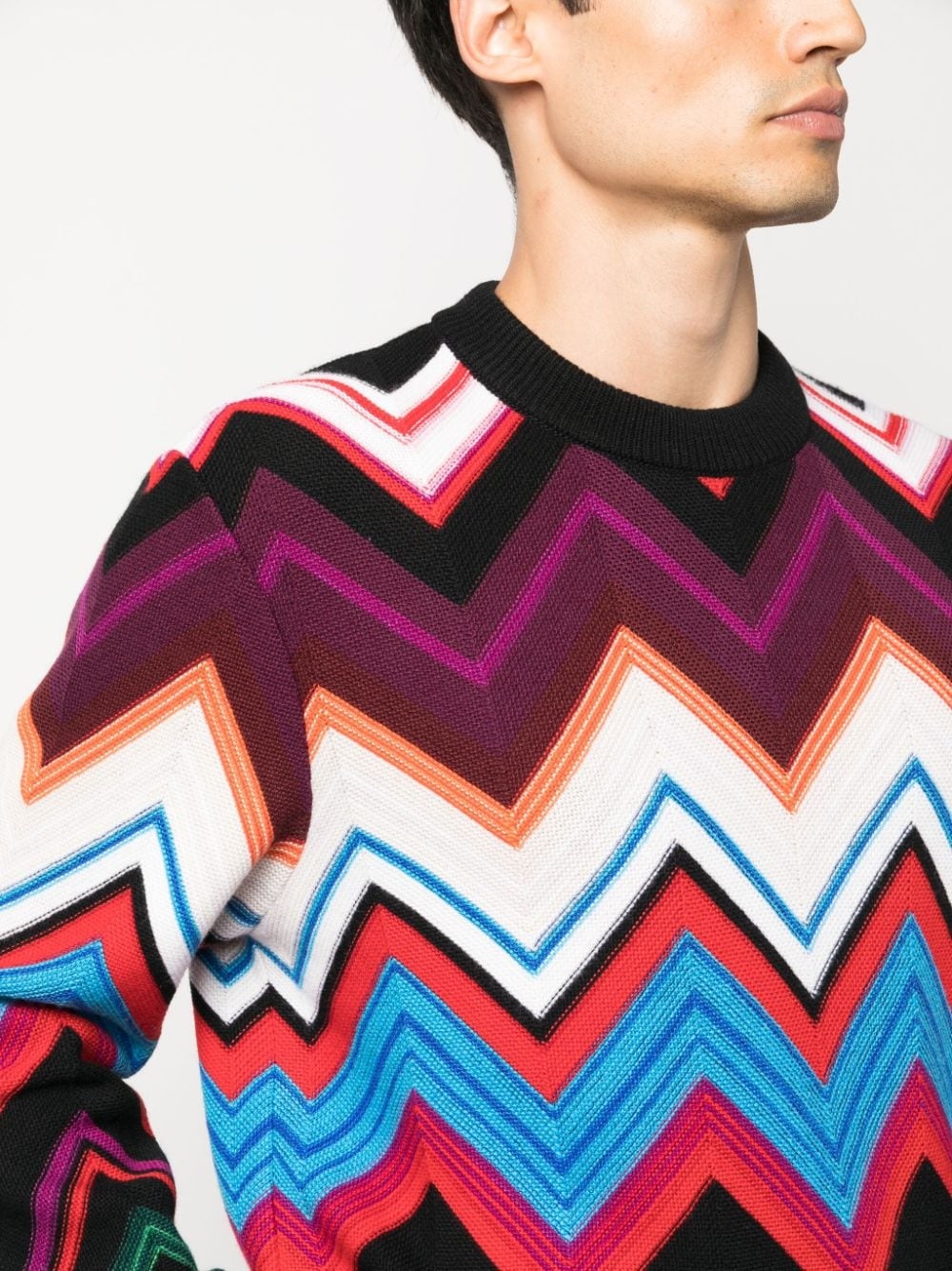 zigzag crew-neck jumper - 5