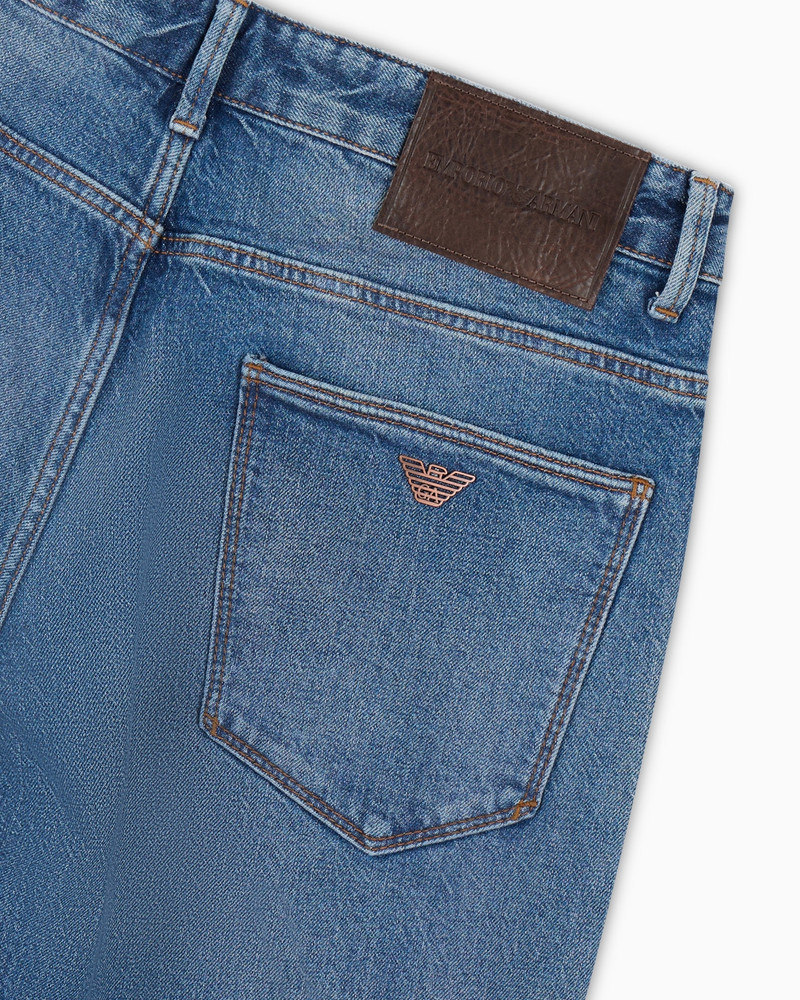 J06 Slim-fit, 12.2 oz stone-washed denim jeans with veining 6