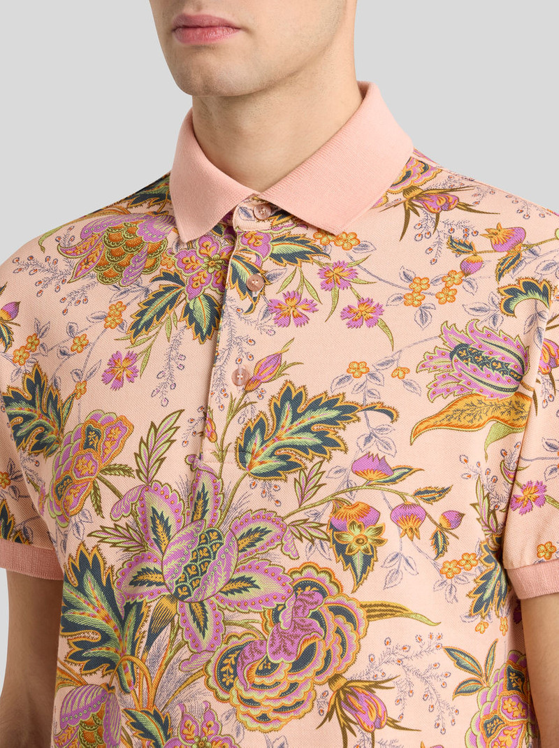 Etro COTTON POLO SHIRT WITH PRINT outlook