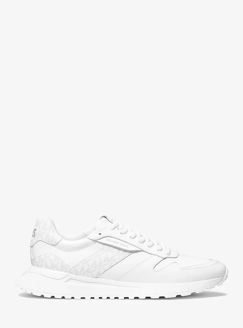 Dax Pebbled Leather and Logo Trainer - 1