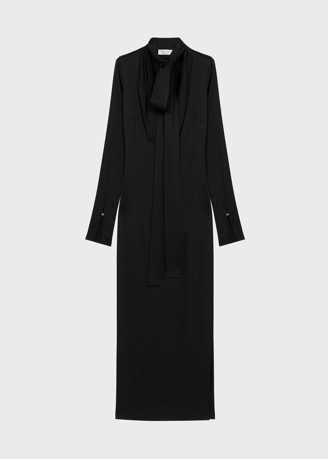 VISCOSE LONG DRESS WITH VENT - 1