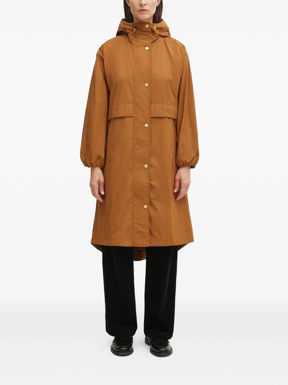hooded buttoned parka - 1