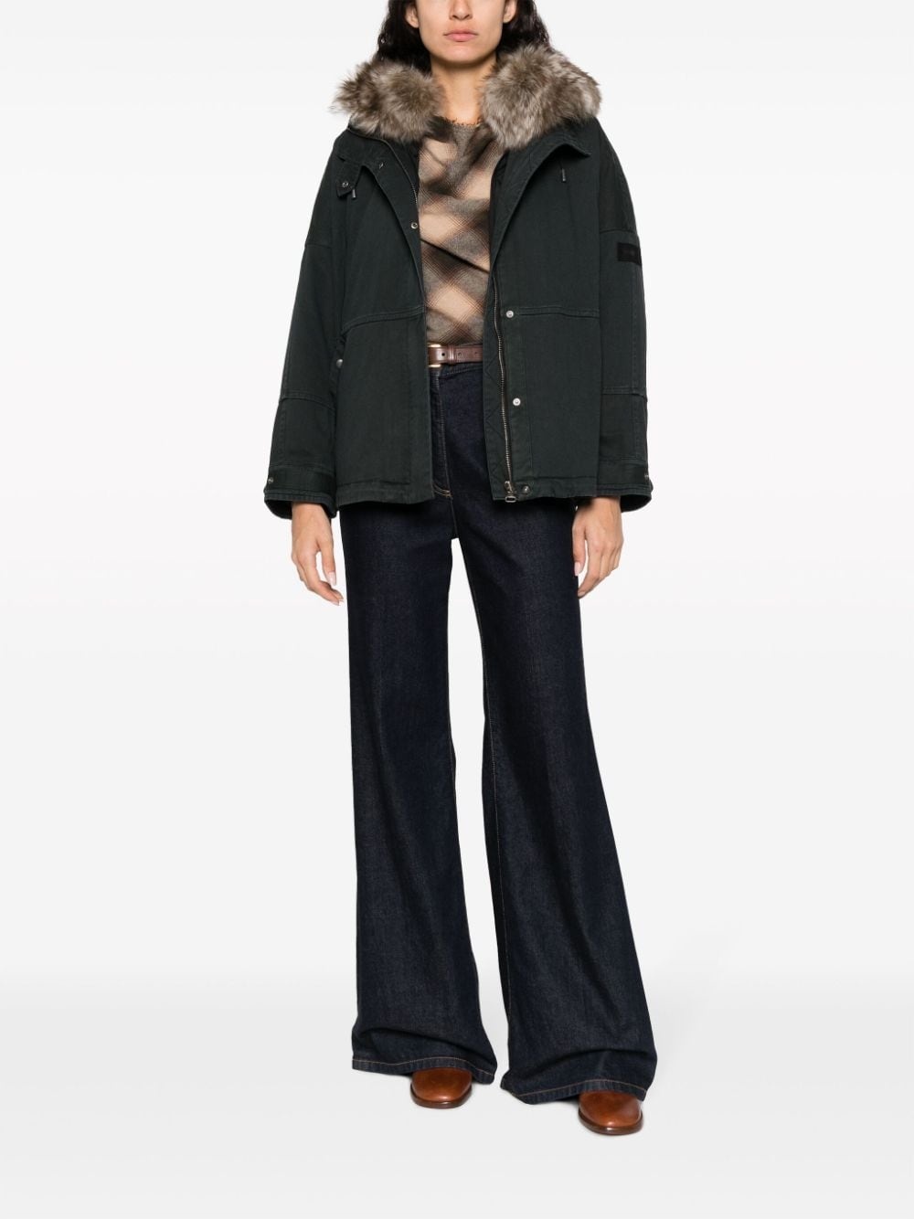 detachable-hood padded parka - 2