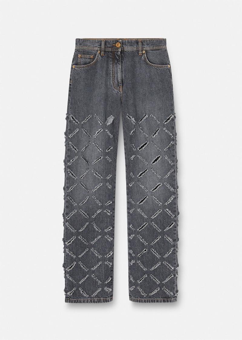 Slashed Wide-Leg Jeans 1