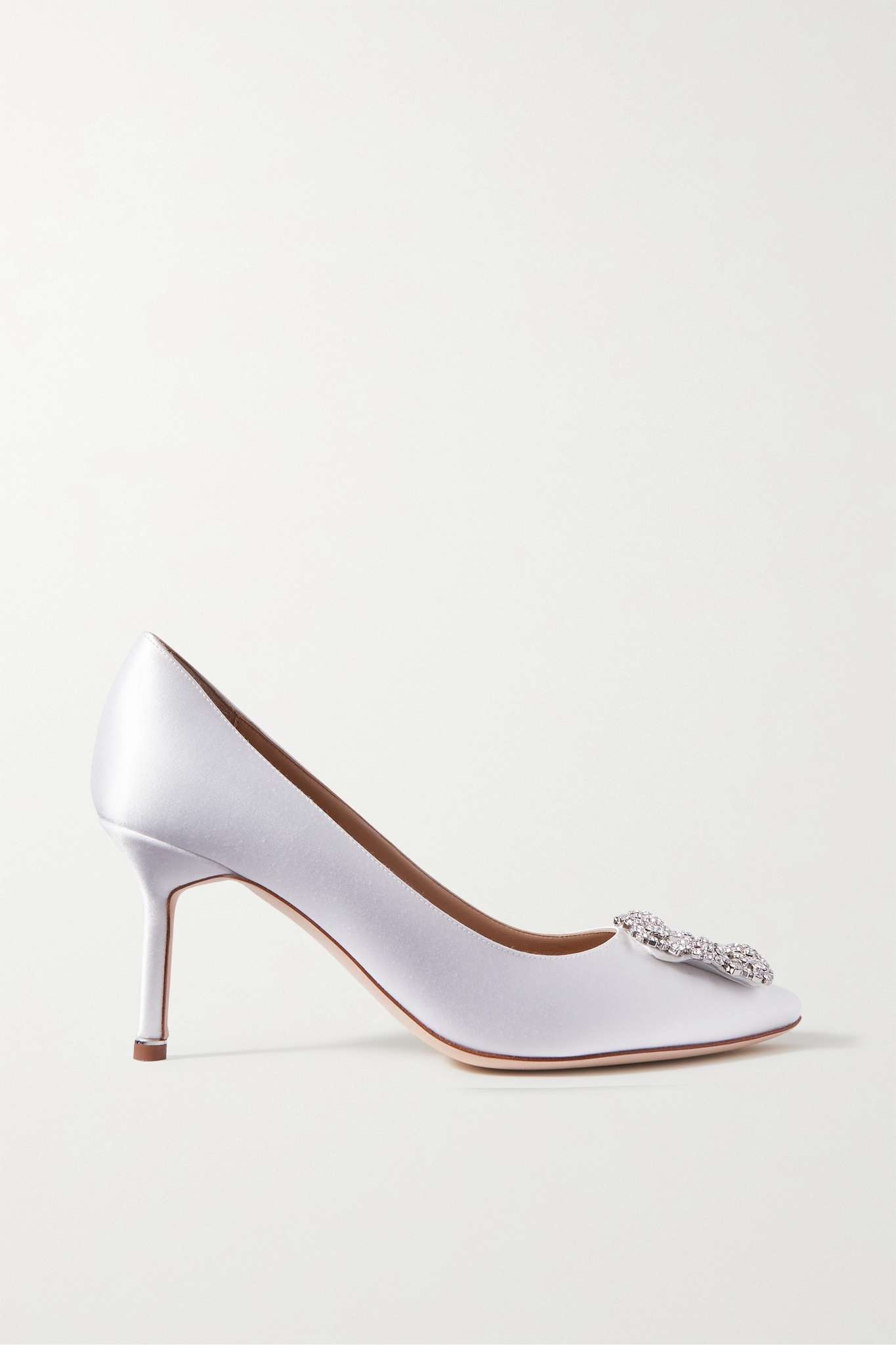 Hangisi 70 crystal-embellished satin pumps - 1