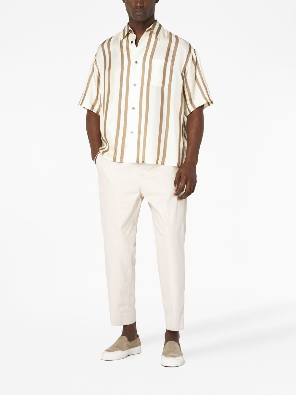 stripe-print silk shirt - 2
