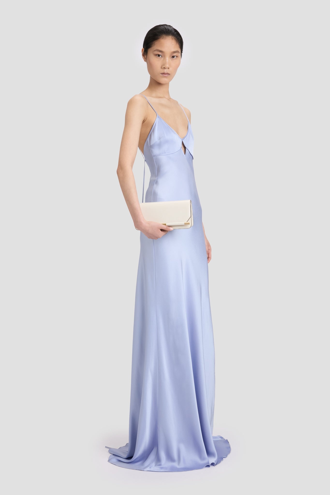 Cut-Out Cami Floor-Length Dress In Delphinium Blue - 4