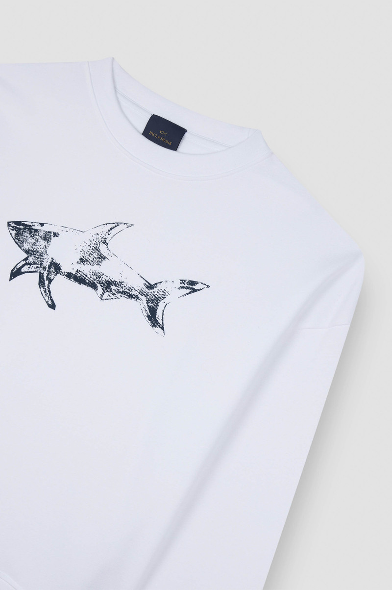 COTTON FLEECE SWEATSHIRT WITH SHARK PRINT 5