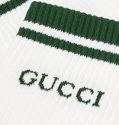 GUCCI Logo-Intarsia Ribbed Stretch Cotton-Blend Socks outlook