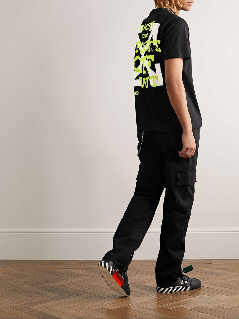Off-White Logo-Flocked Cotton-Jersey T-Shirt outlook